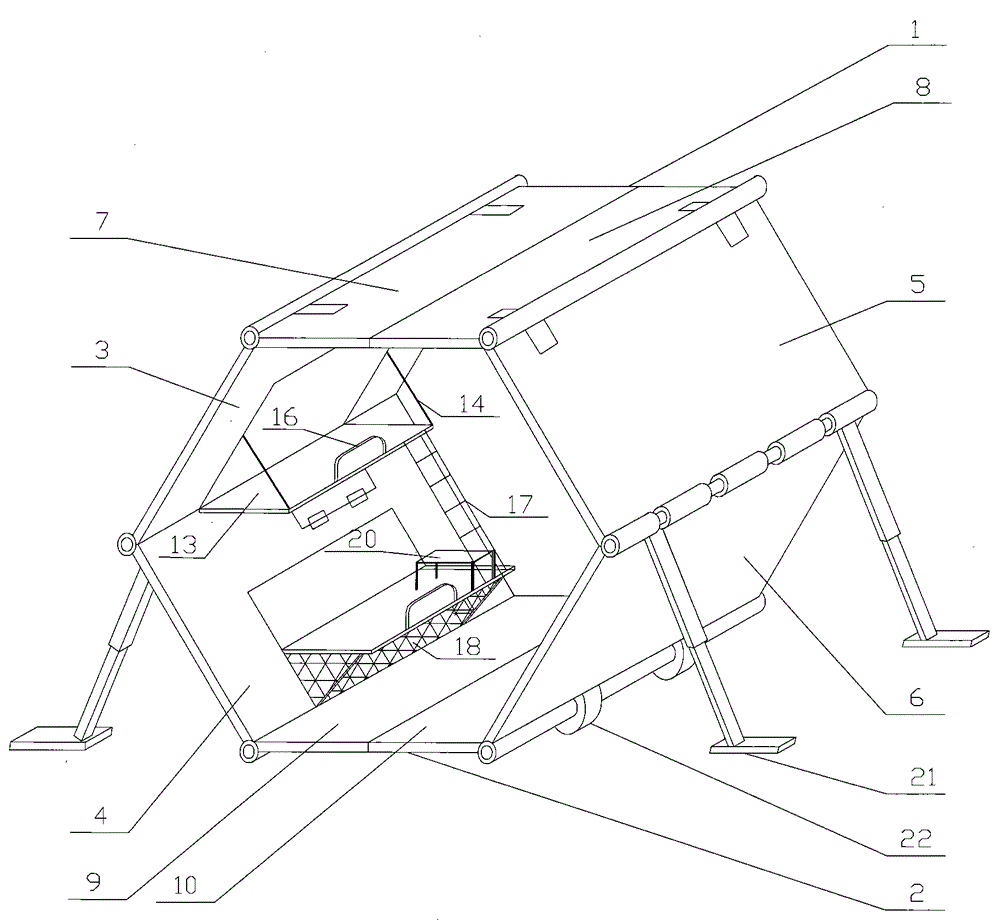 A high-efficiency emergency folding room