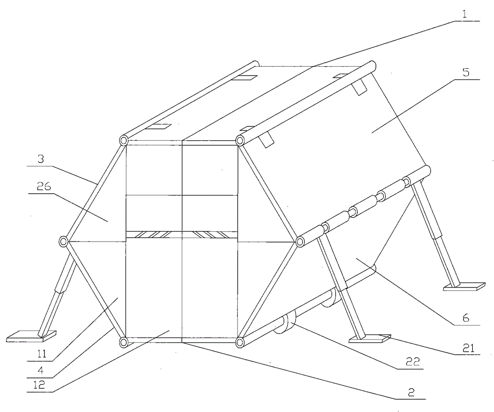 A high-efficiency emergency folding room