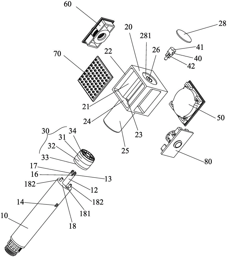 Shower head having ceramic valve core switching function and multi-side directional water spraying modes
