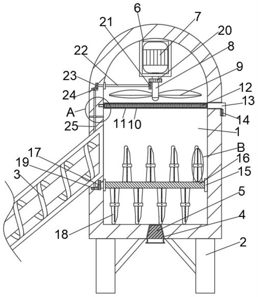 Ammonia removal device for deep dehydration of municipal sludge