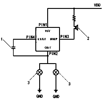 Fully-integrated electric vehicle flasher driving chip