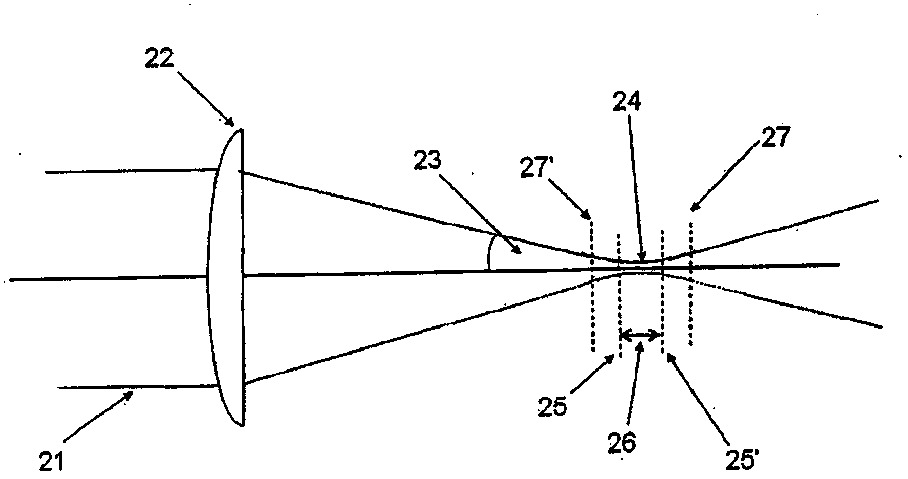 Method and apparatus for controlling the size of a laser beam focal spot