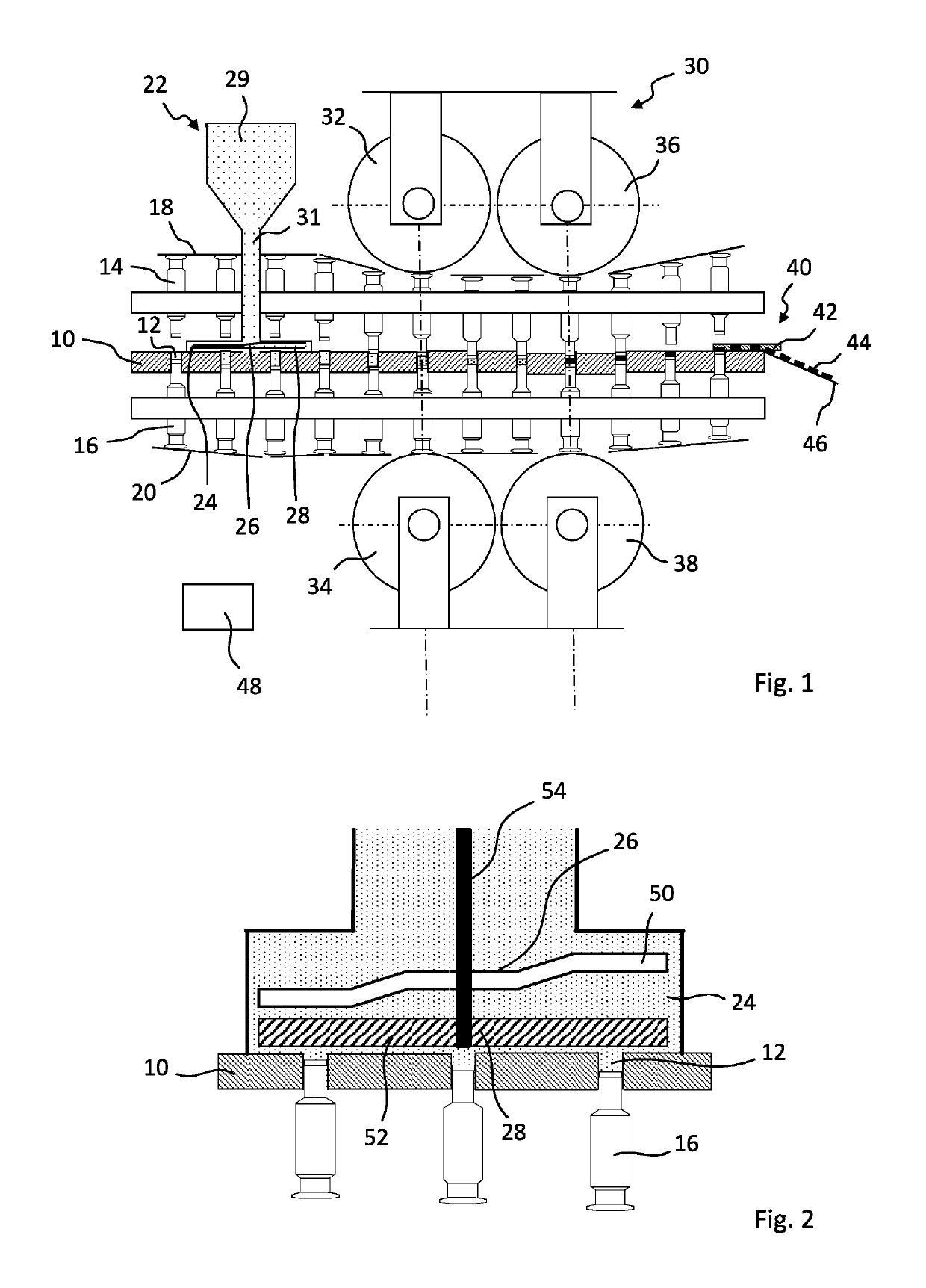 Filing apparatus for a rotary press