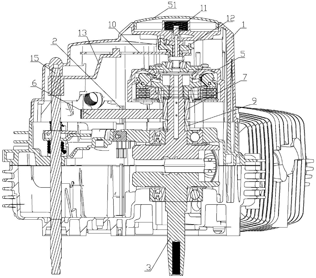 Vertical automatic clutch gear shifting structure