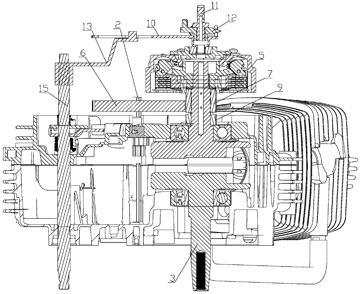 Vertical automatic clutch gear shifting structure