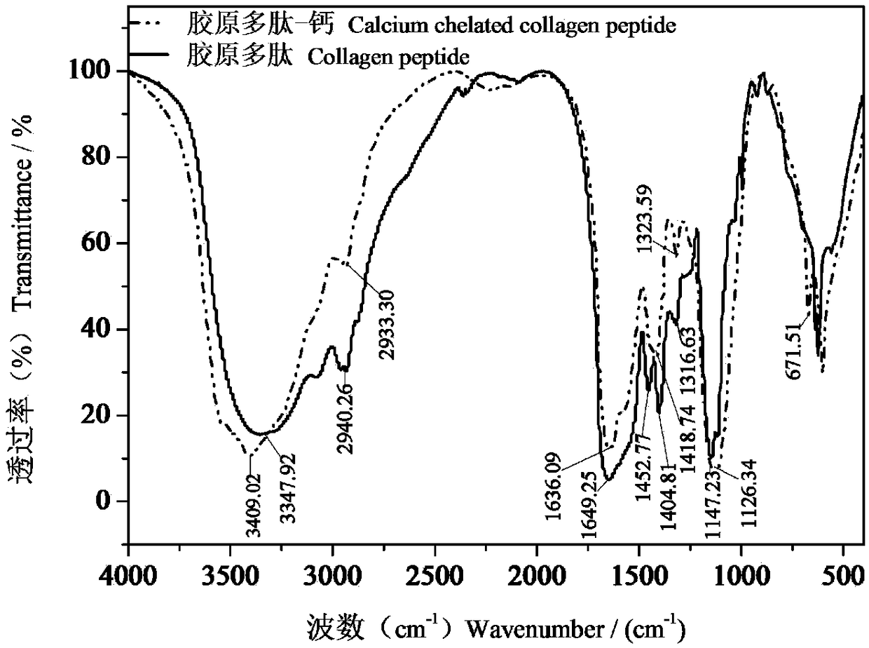 Calcium chelated pig bone collagen peptide and preparation method thereof