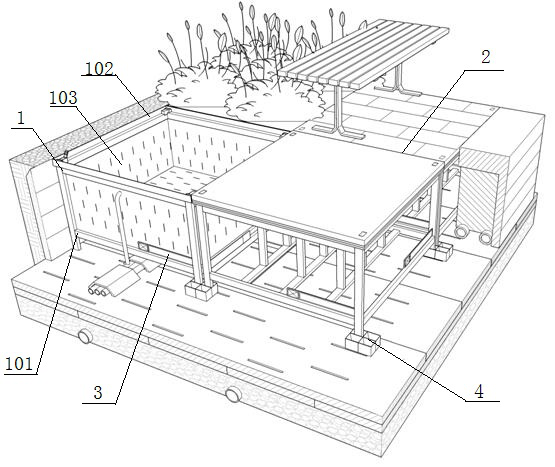 Hidden shareable and combinable landscaping system and landscaping method