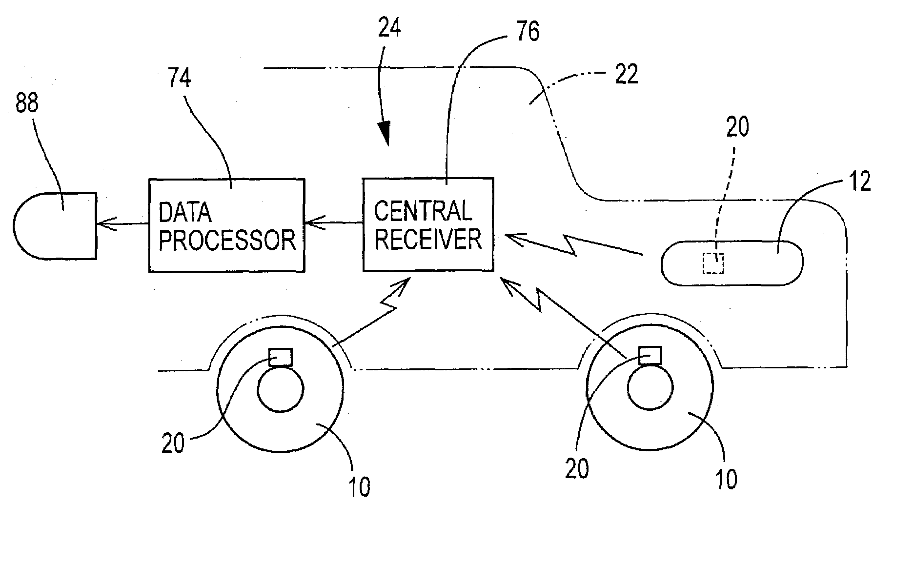 Vehicle-tire-state detection/communication apparatus and tire-data communication apparatus