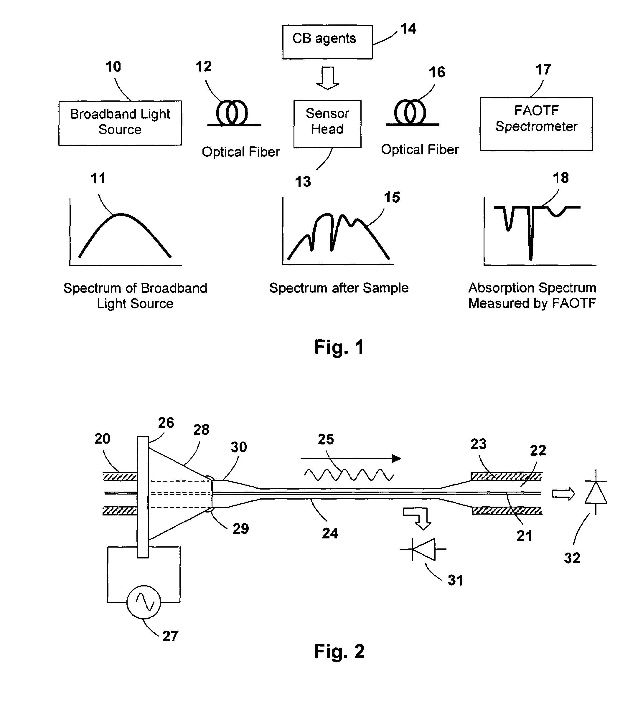 All-fiber spectroscopic optical sensor