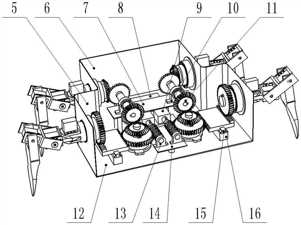 Amphibious robot based on gear type transmission