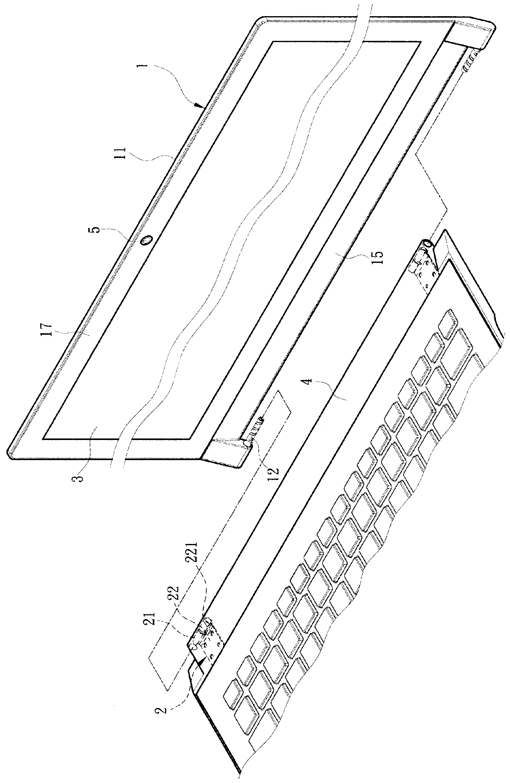 Wire passing hinge of portable computer