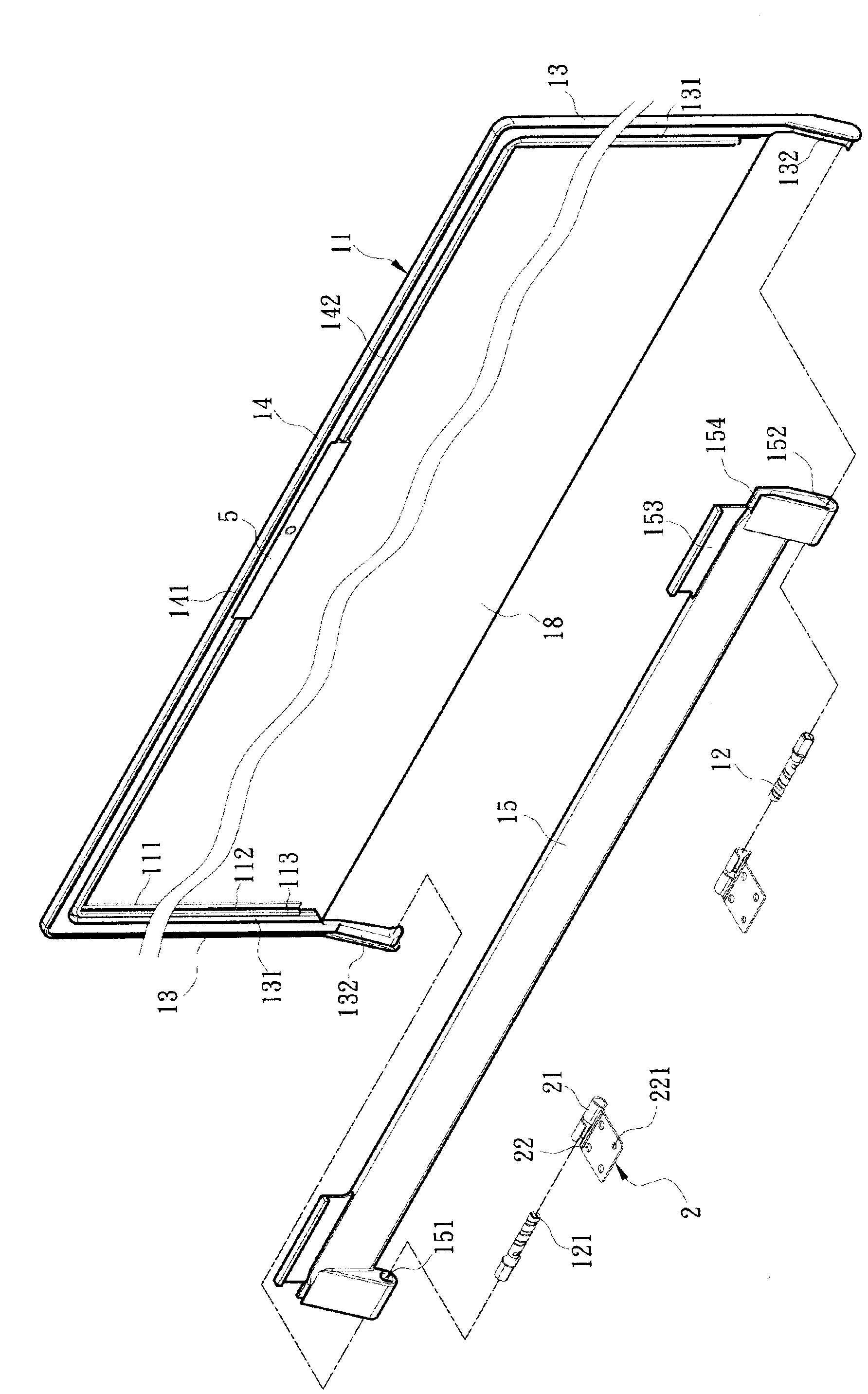 Wire passing hinge of portable computer