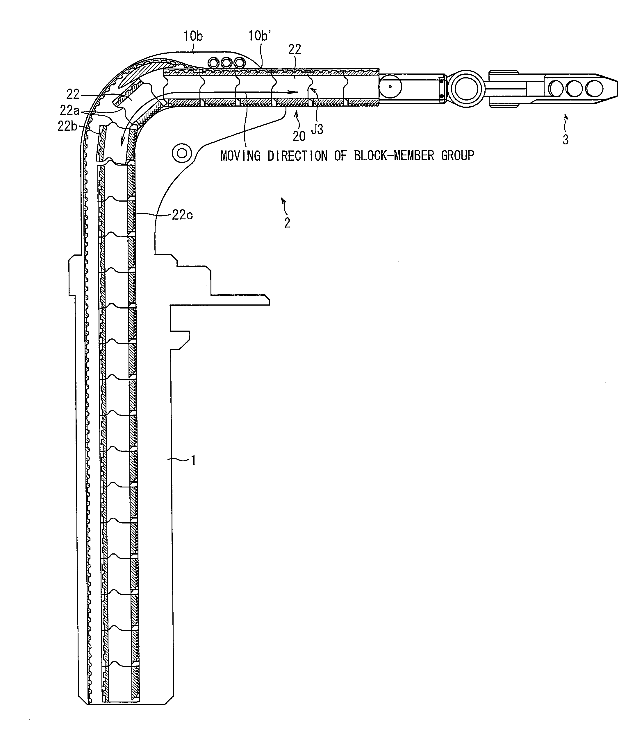 Linear-motion telescopic mechanism and robot arm having linear-motion telescopic mechanism