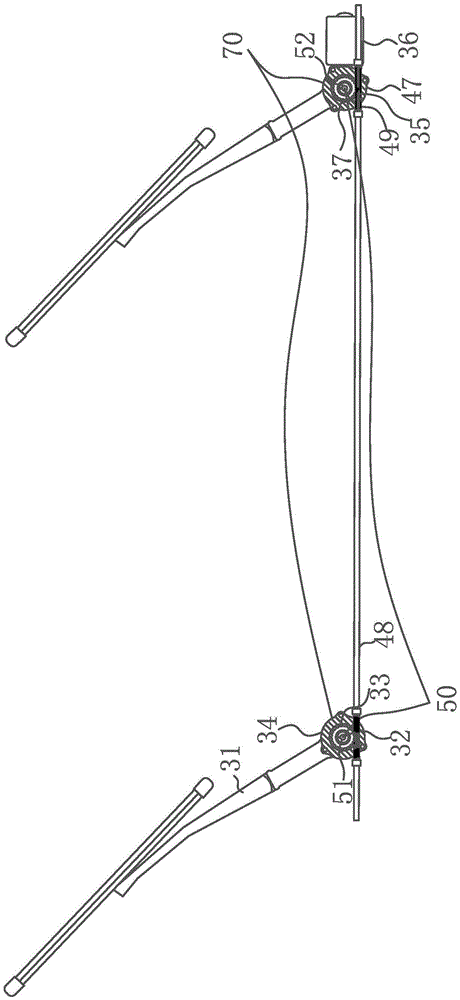 Three-blade flexible wall flexible shaft type wiper with inner support wiper