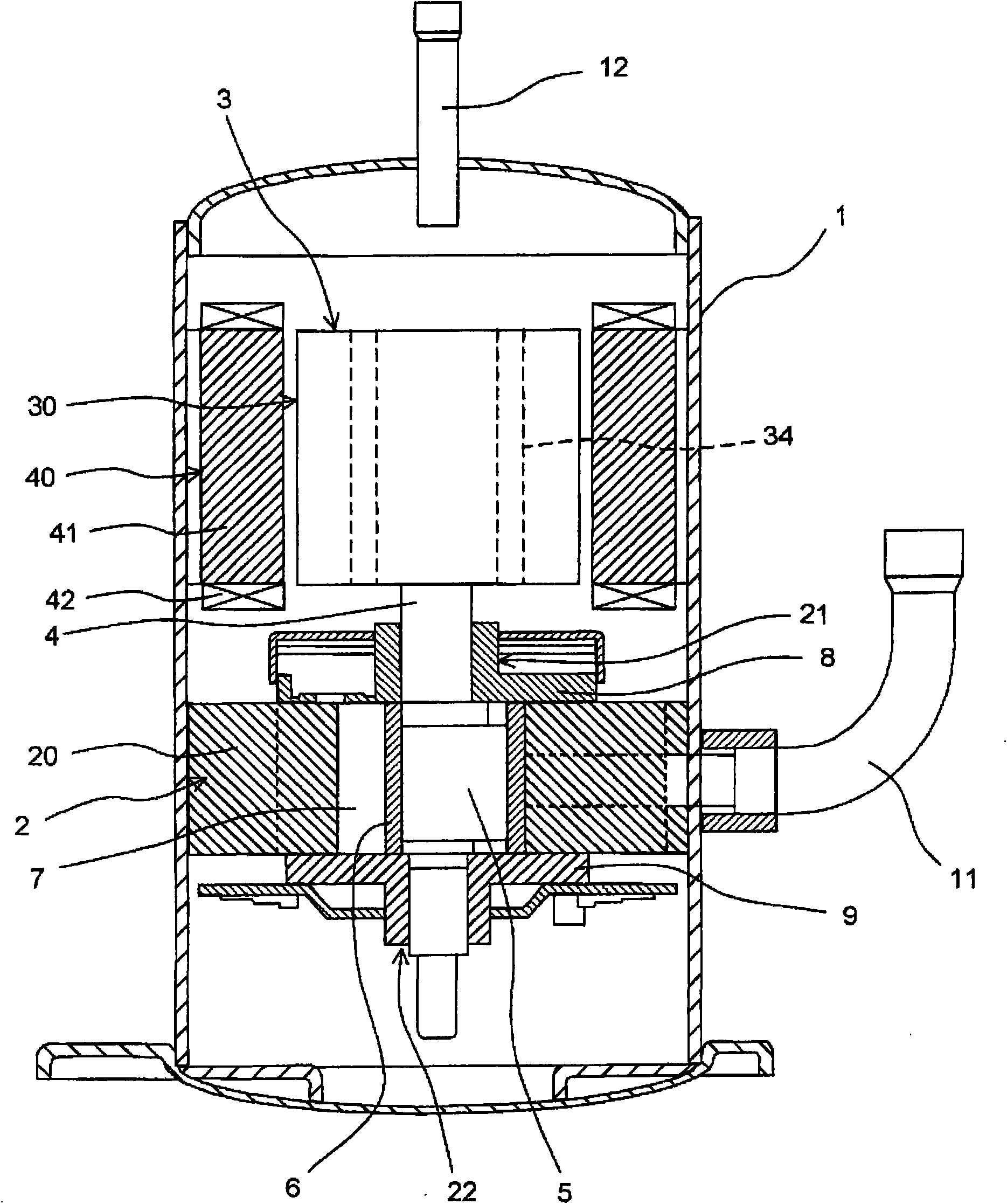 Motor, and compressor