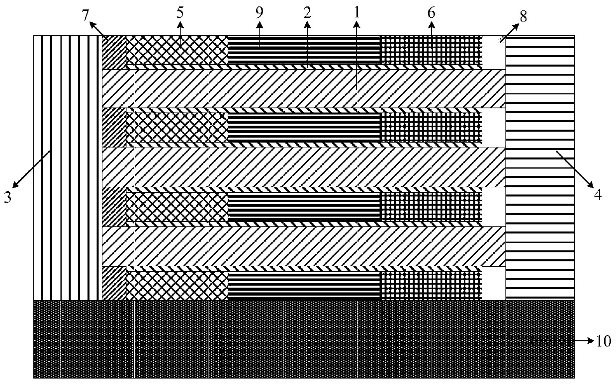 Reconfigurable field effect transistor with structure of asymmetric sidewalls and vertically stacked channels