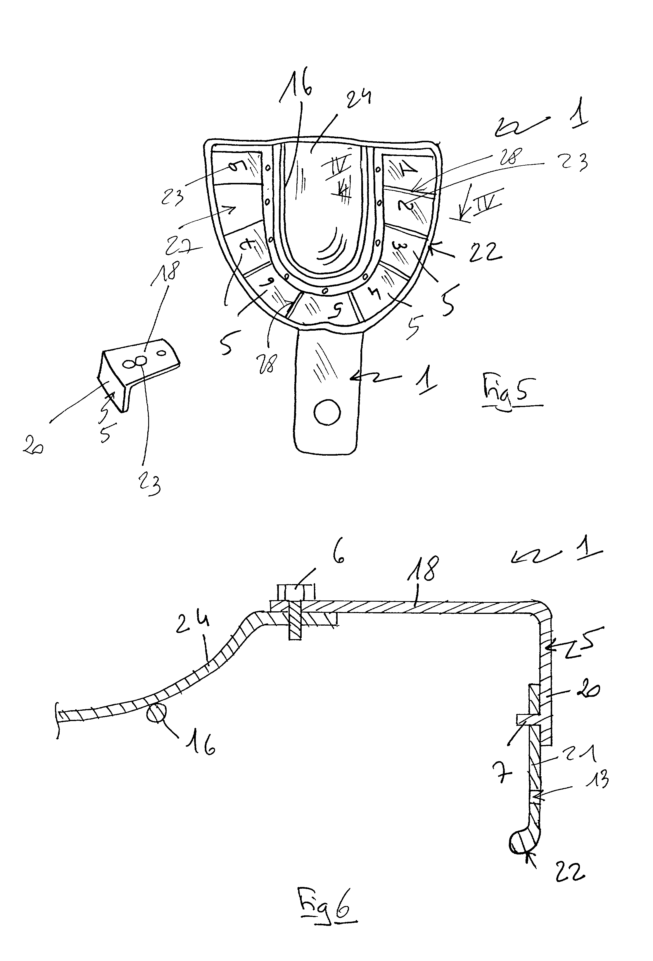 Imperssion tray device with removable segments for dental implant transfers