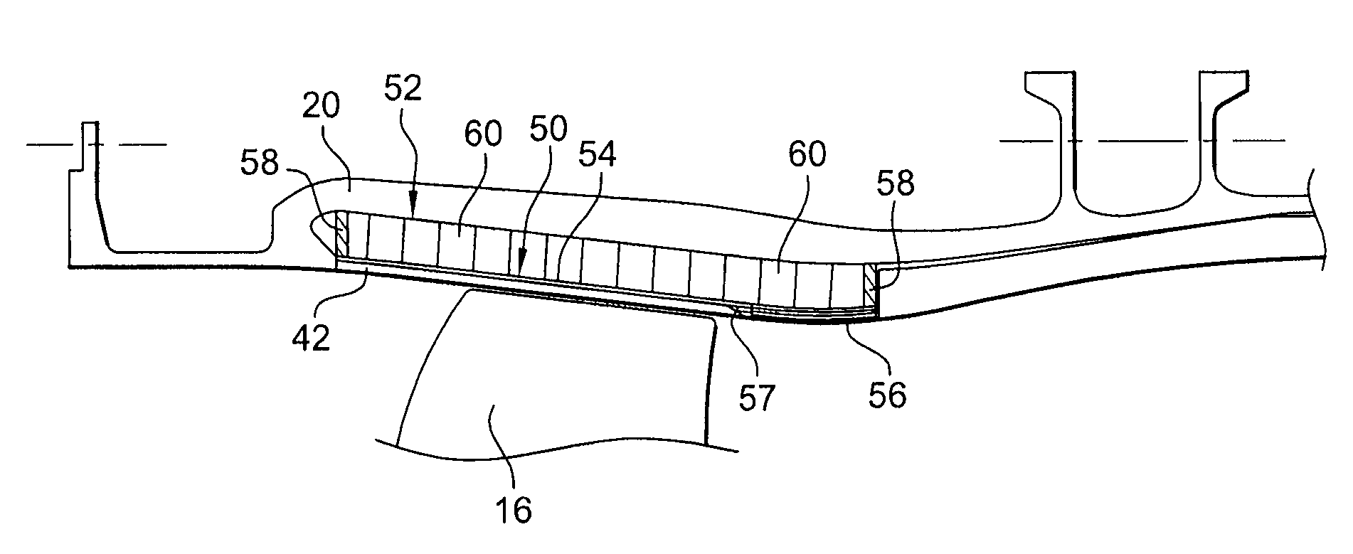 Panel for supporting abradable material in a turbomachine