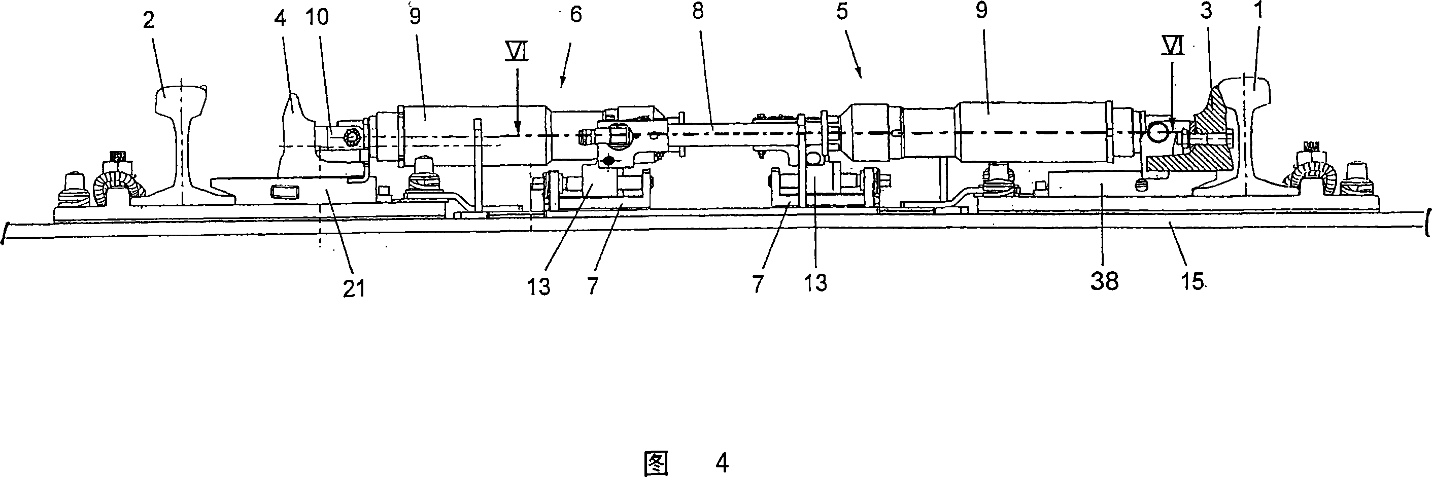 Device for examining the end position of displaceable parts of a rail switch