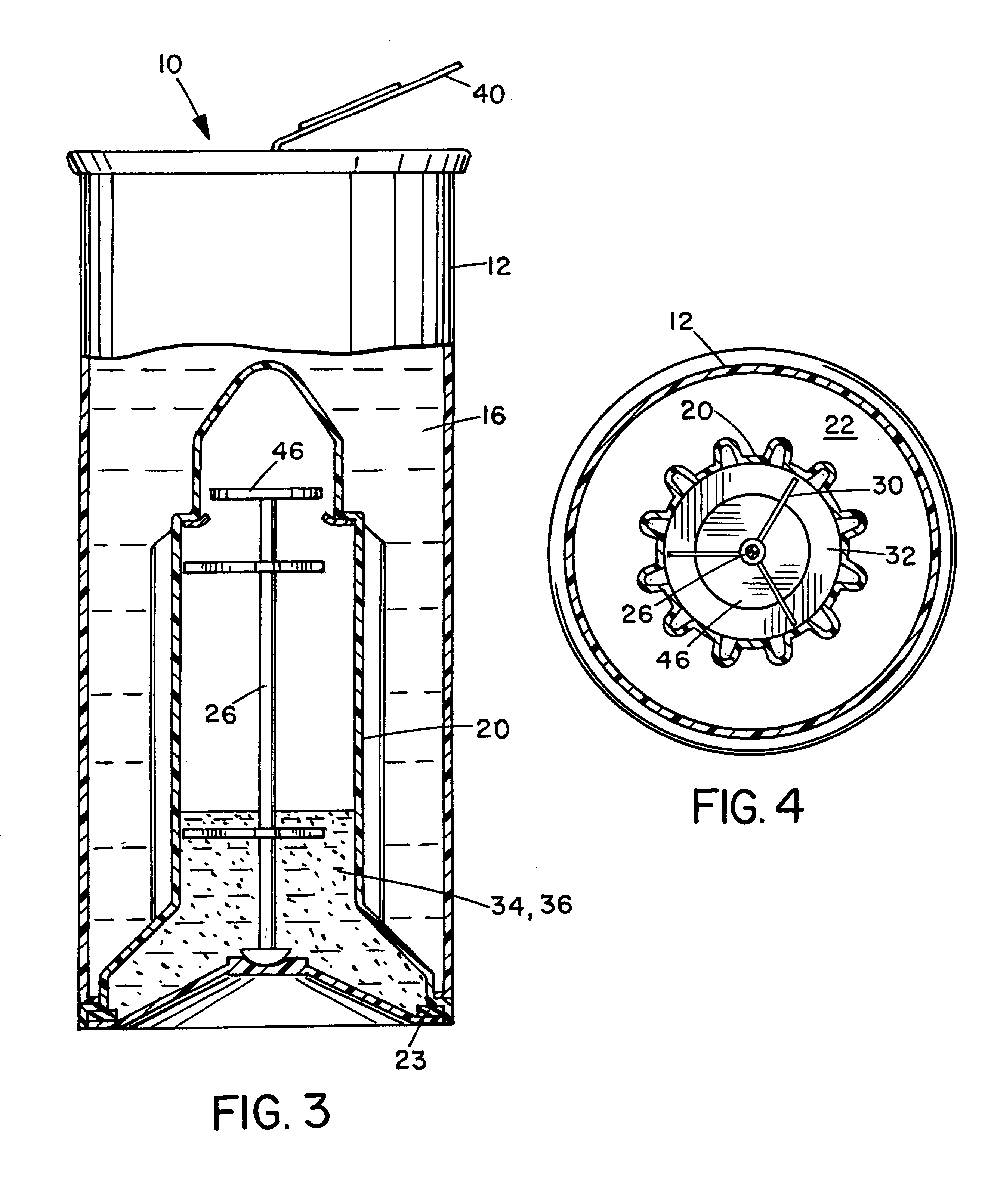 Container with self-heating module having liquid reactant and breakable reactant barrier at distal end of module