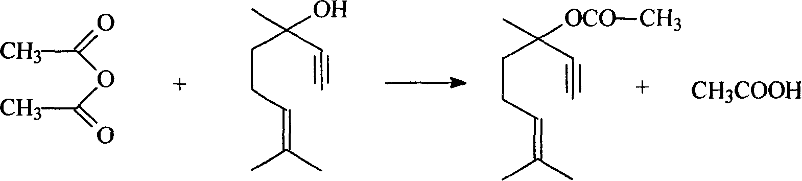 Method for preparing linalyl acetate from dehydrolinalool