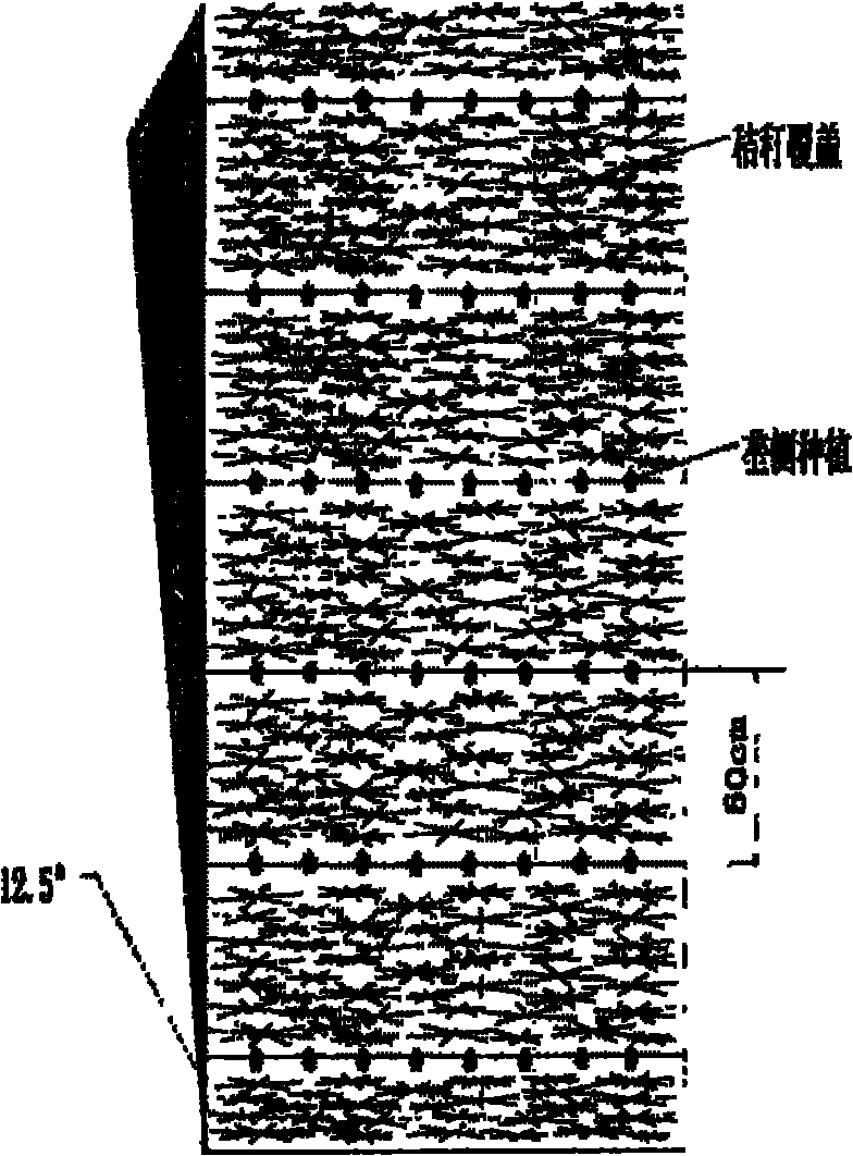 Erosion-reducing tillage method for slope soil