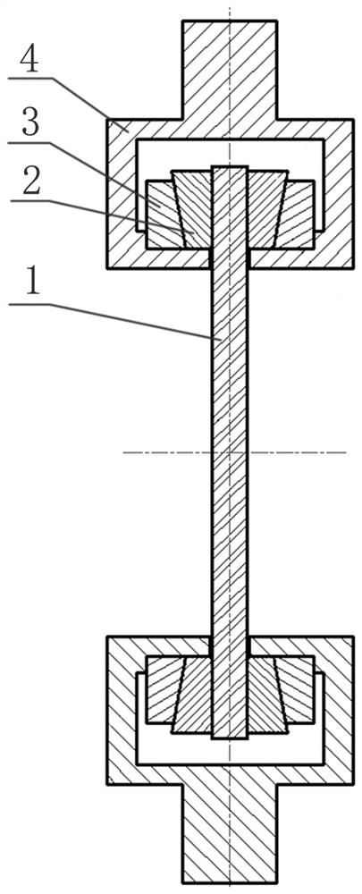 Clamping device and method for testing fatigue performance of twisted steel bar