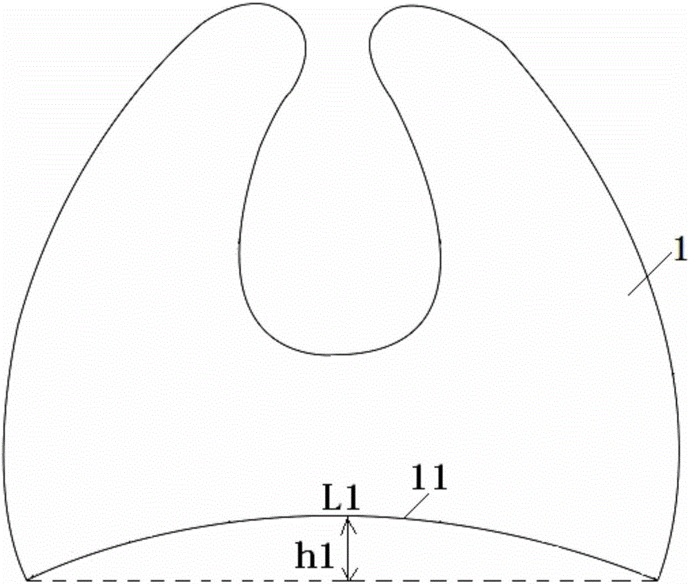 Bib with three-dimensional outwards-convex face and making technology thereof