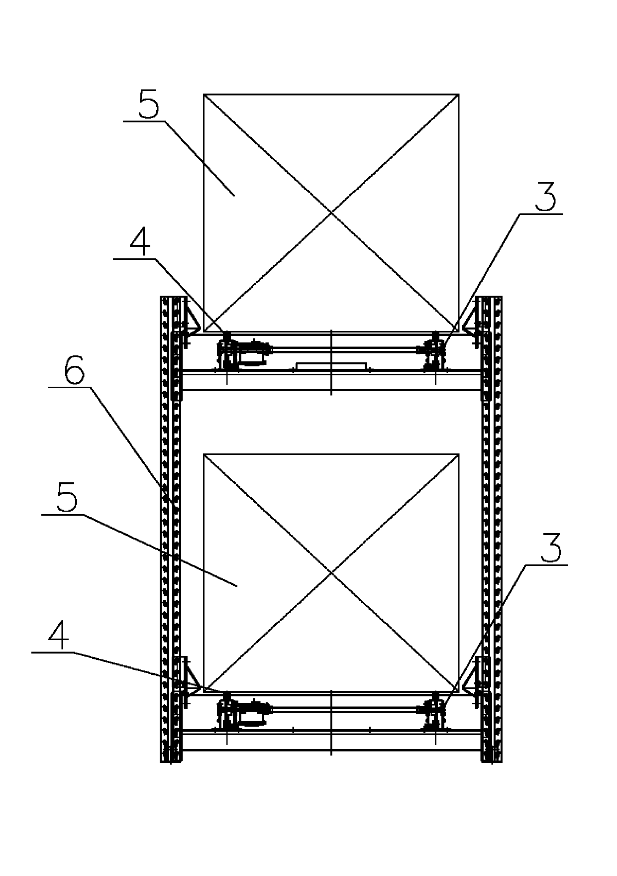 Conveying structure for movable storage rack