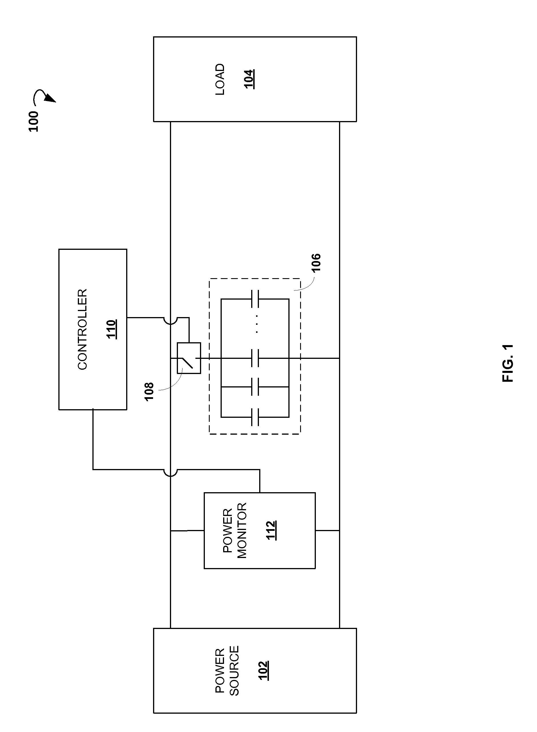 Switchable capacitor arrays for preventing power interruptions and extending backup power life