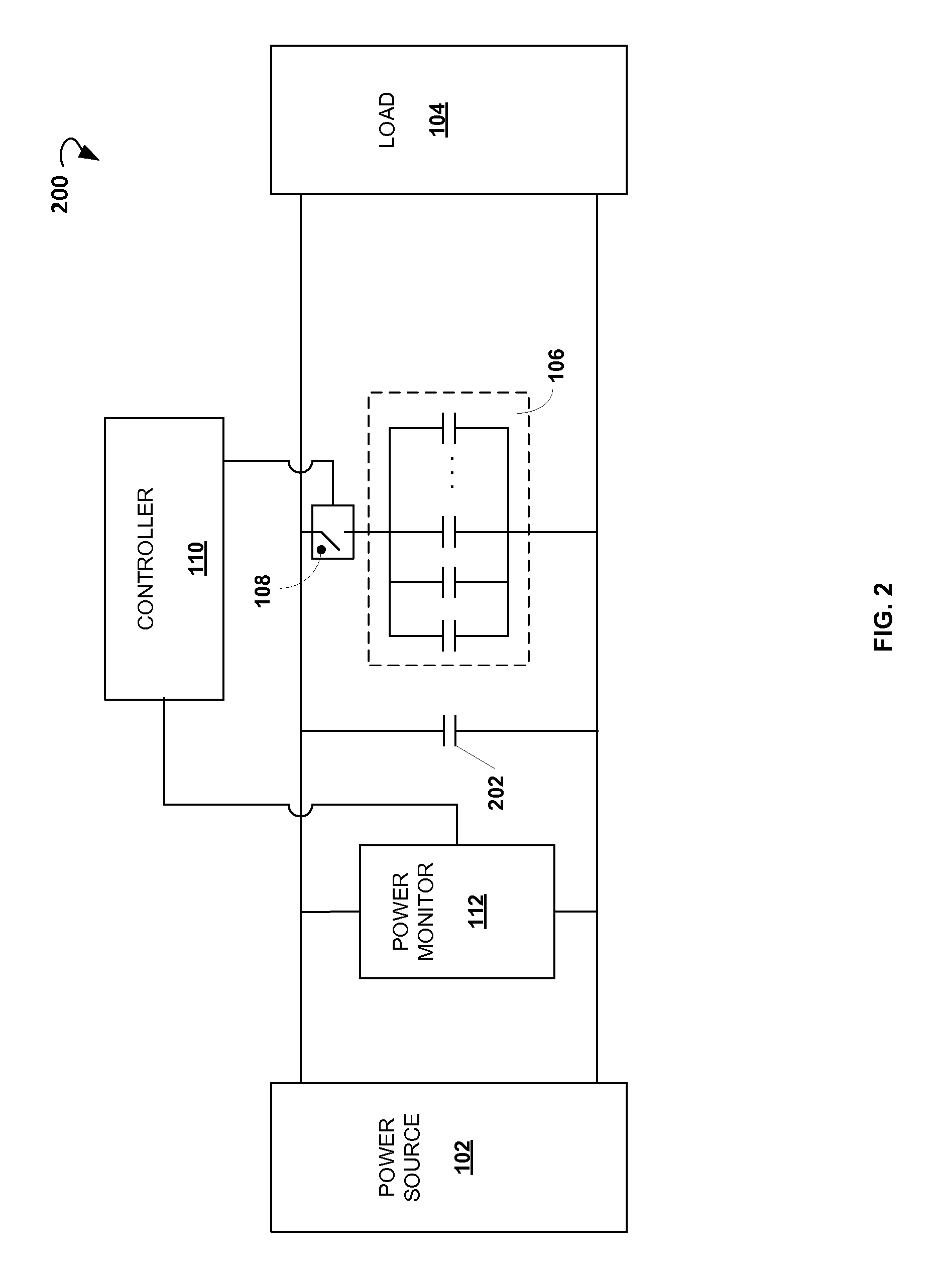 Switchable capacitor arrays for preventing power interruptions and extending backup power life