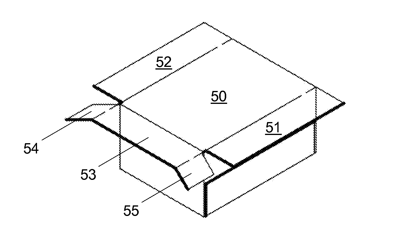 Blank for a box, assembly of a blank and a tape for a box and a box formed from such blank and/or such assembly