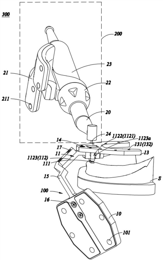 Mandibular edentulous implant components, trackers, navigation systems and implant tools