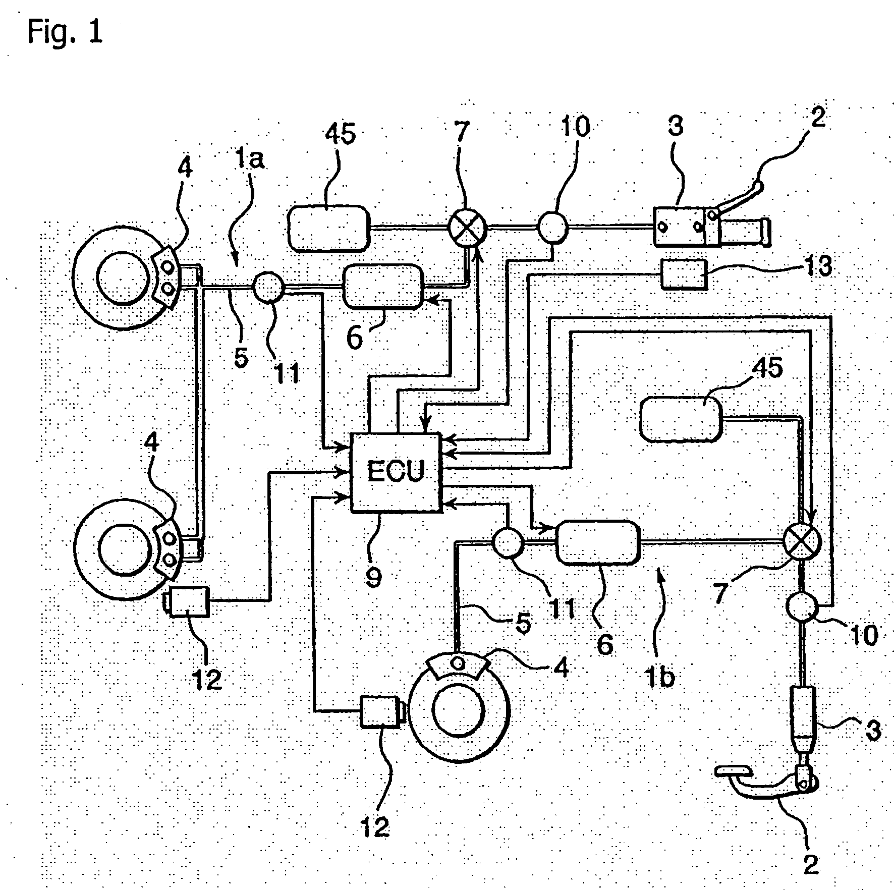 Brake device for a two-wheeled motor vehicle, and method of using same