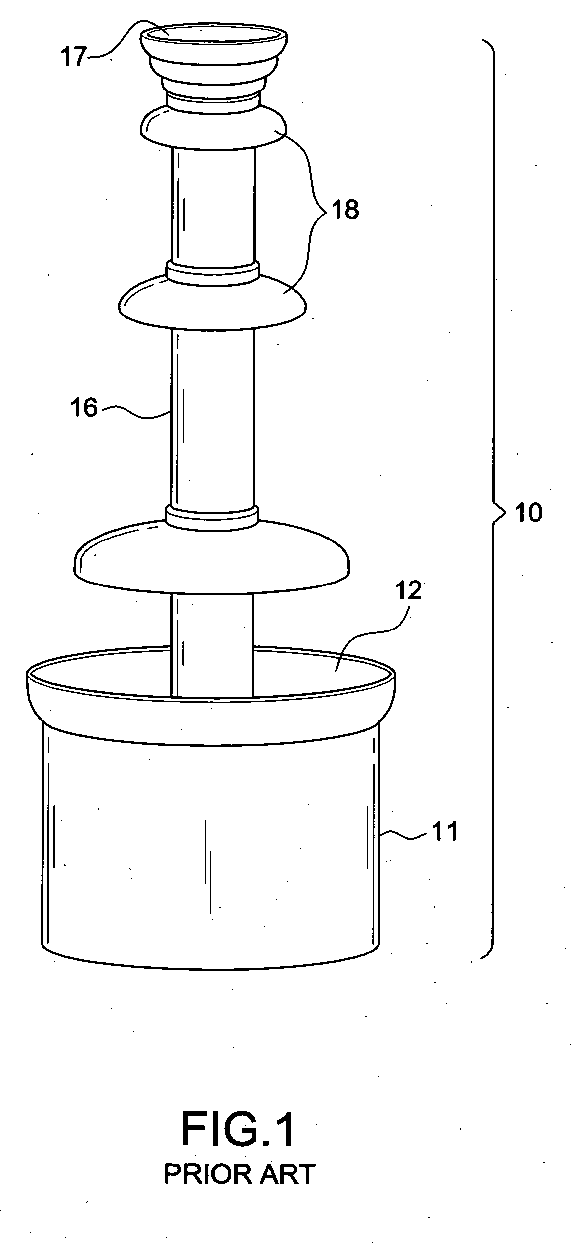 Leakproof arrangement of a chocolate fountain