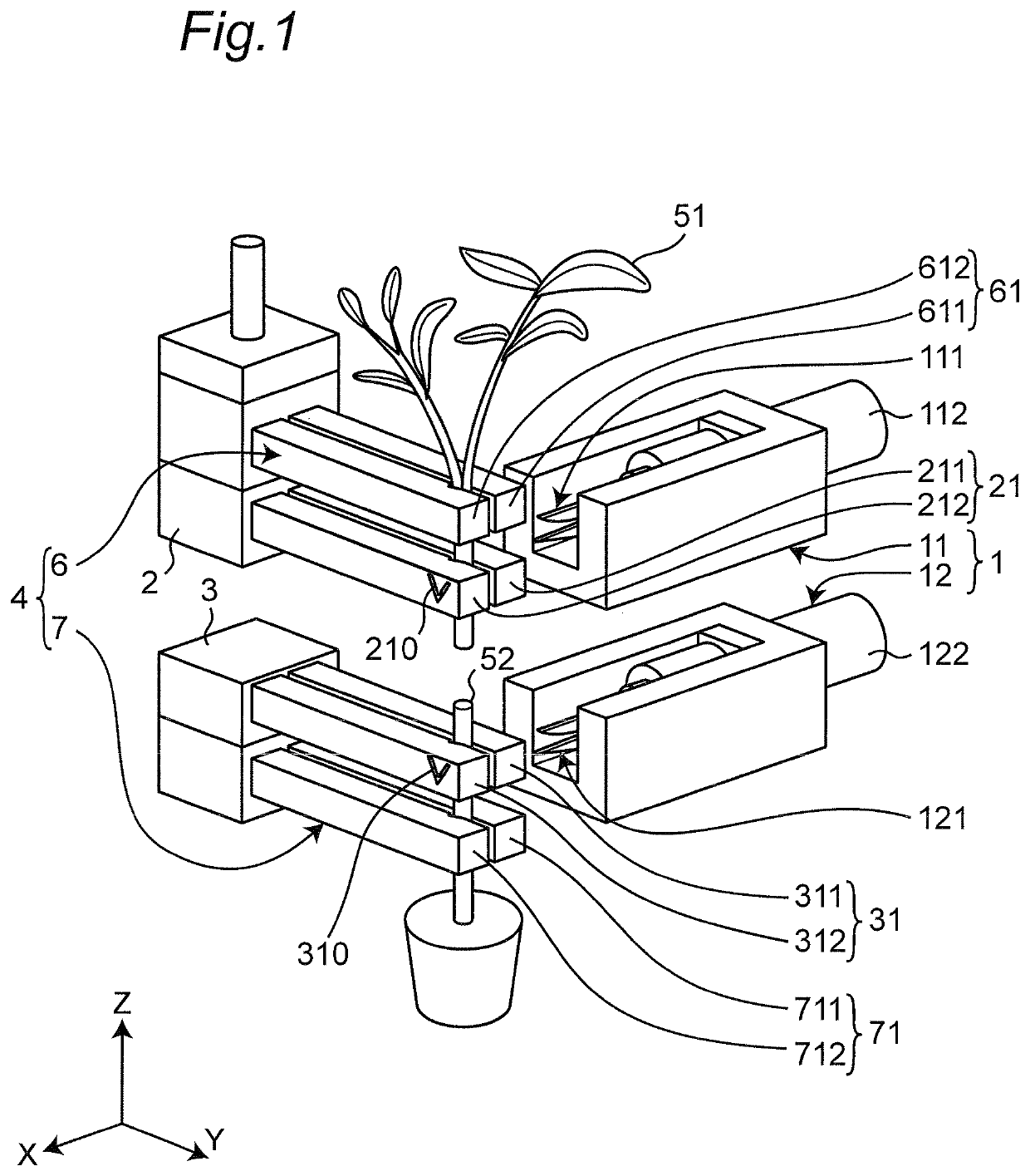 Seedling-cutting apparatus, and grafting apparatus having seedling-cutting apparatus