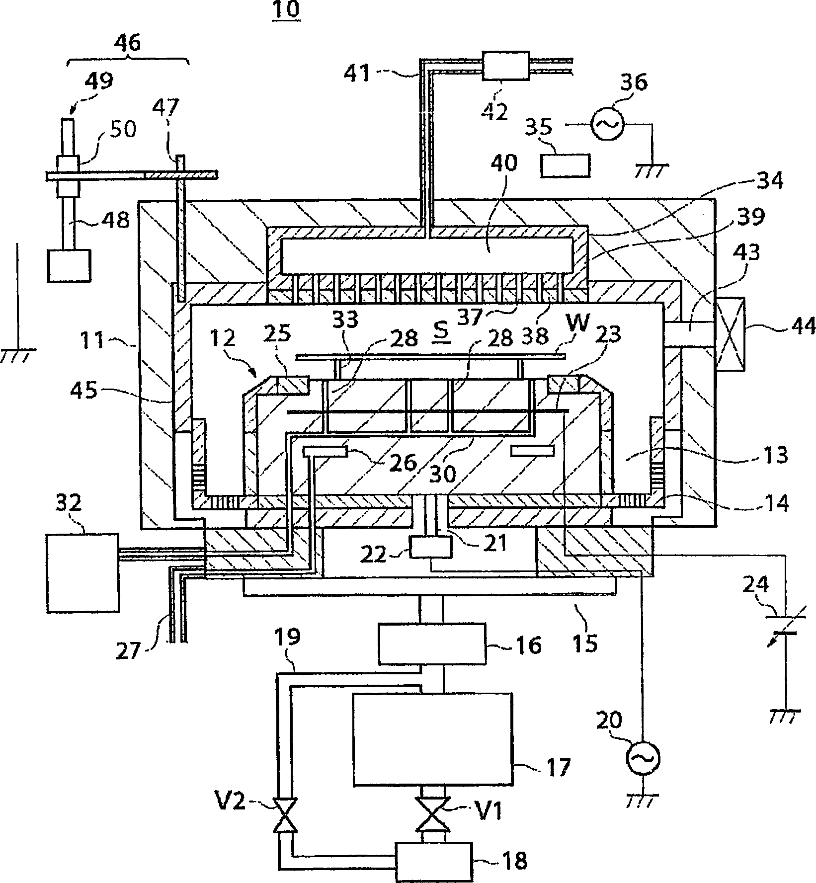 Plasma processing chamber, potential controlling apparatus, method, program and storage medium