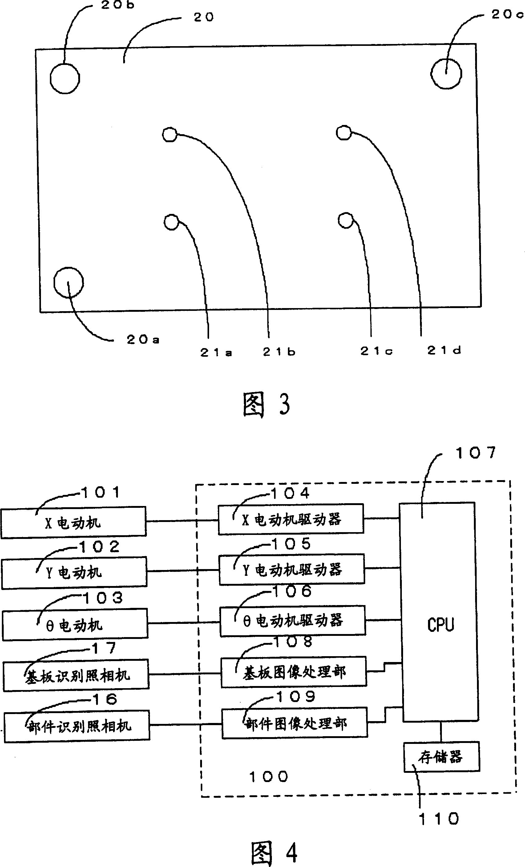 Correcting method for electronic part mounting device and device for using said method