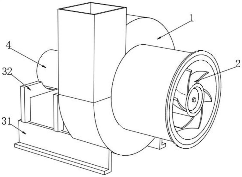 Induced draft fan used for conveying high-temperature flue gas