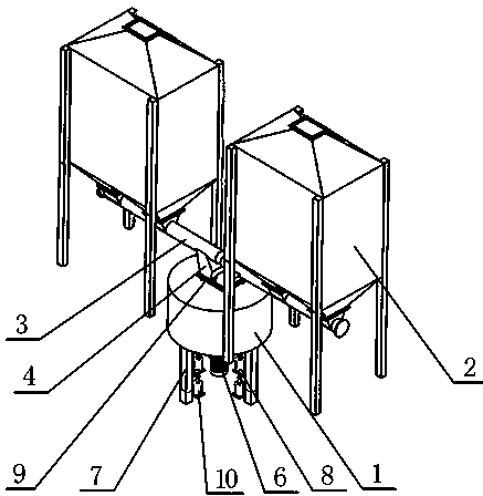 Batching system taking stirrer as carrier