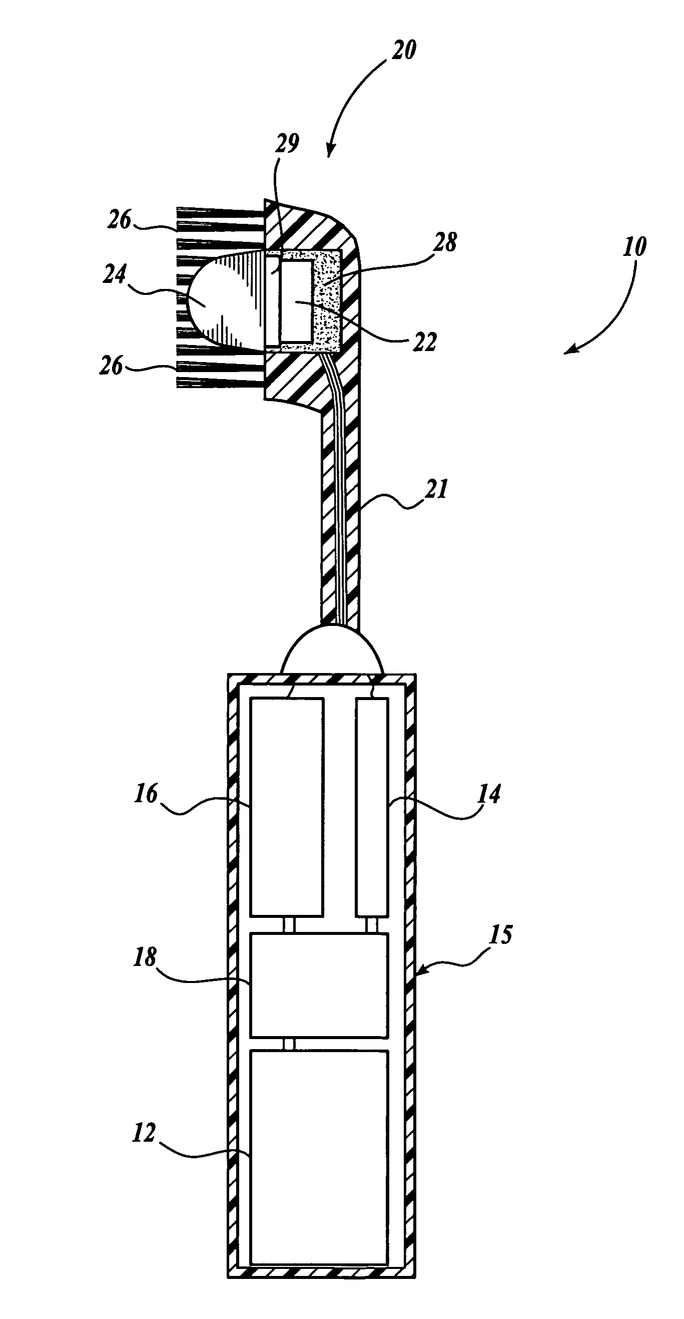 Toothbrush employing an acoustic waveguide