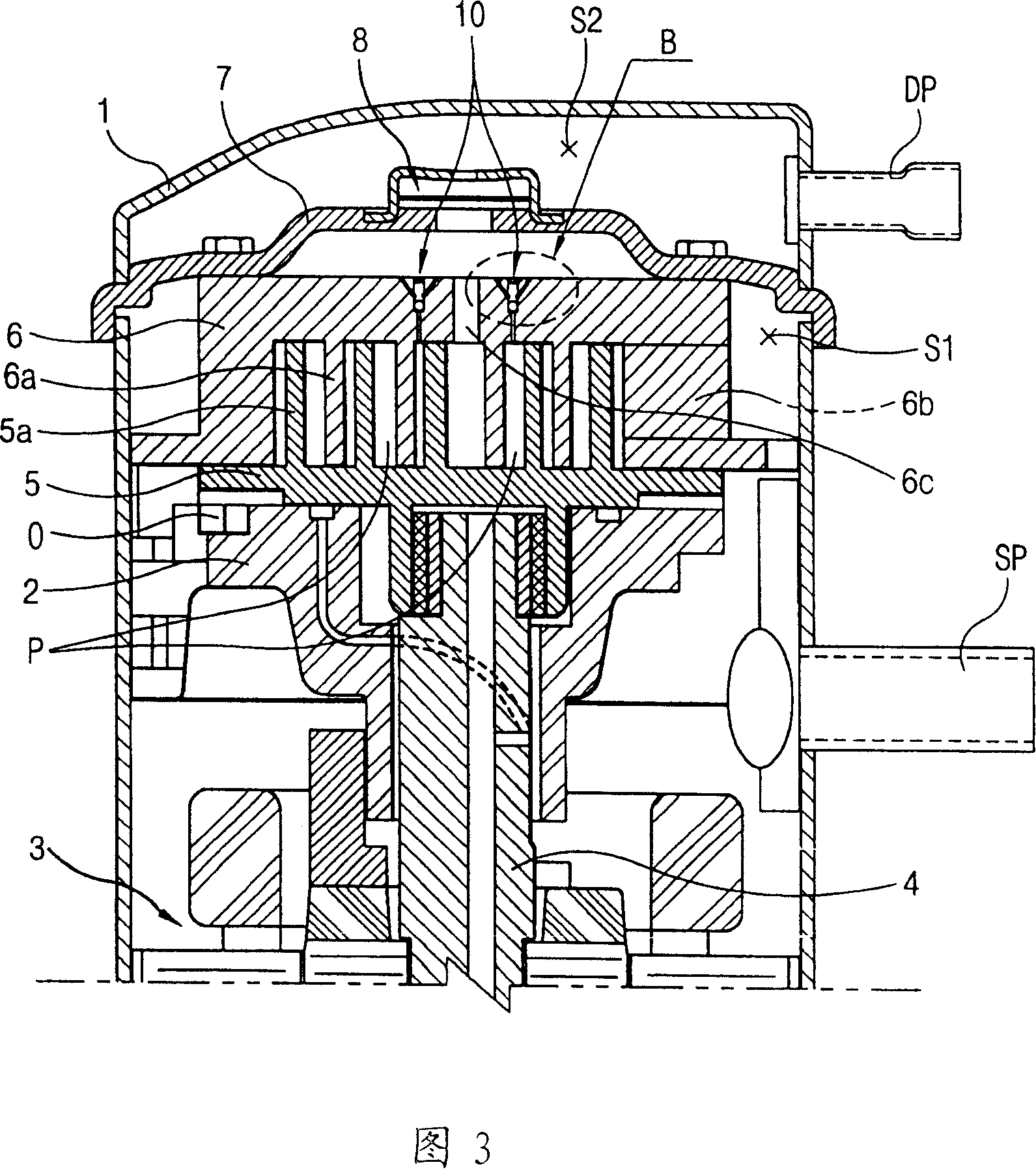 Overcompression prevention device for tubine compressor