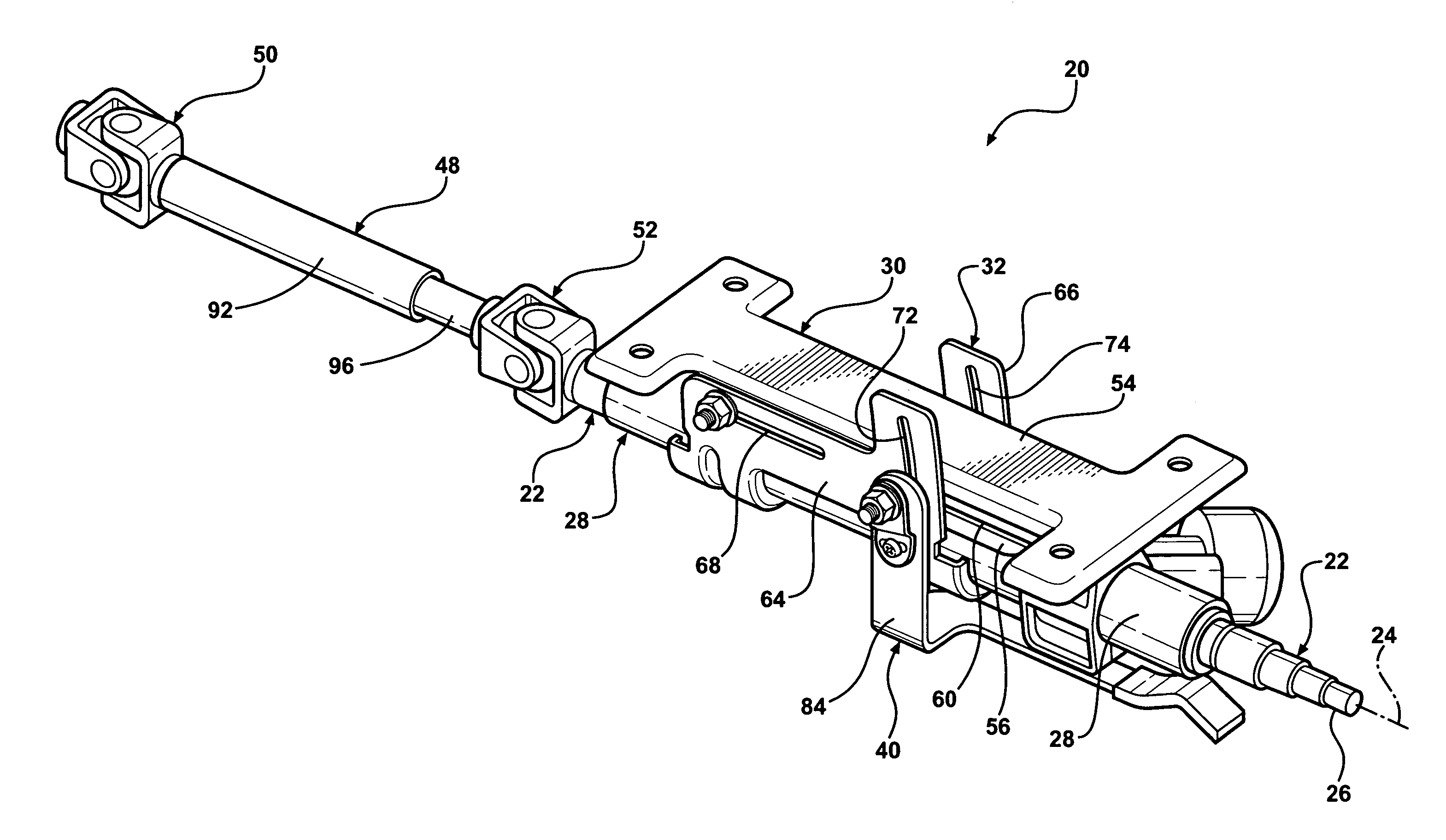 Collapsible steering column assembly