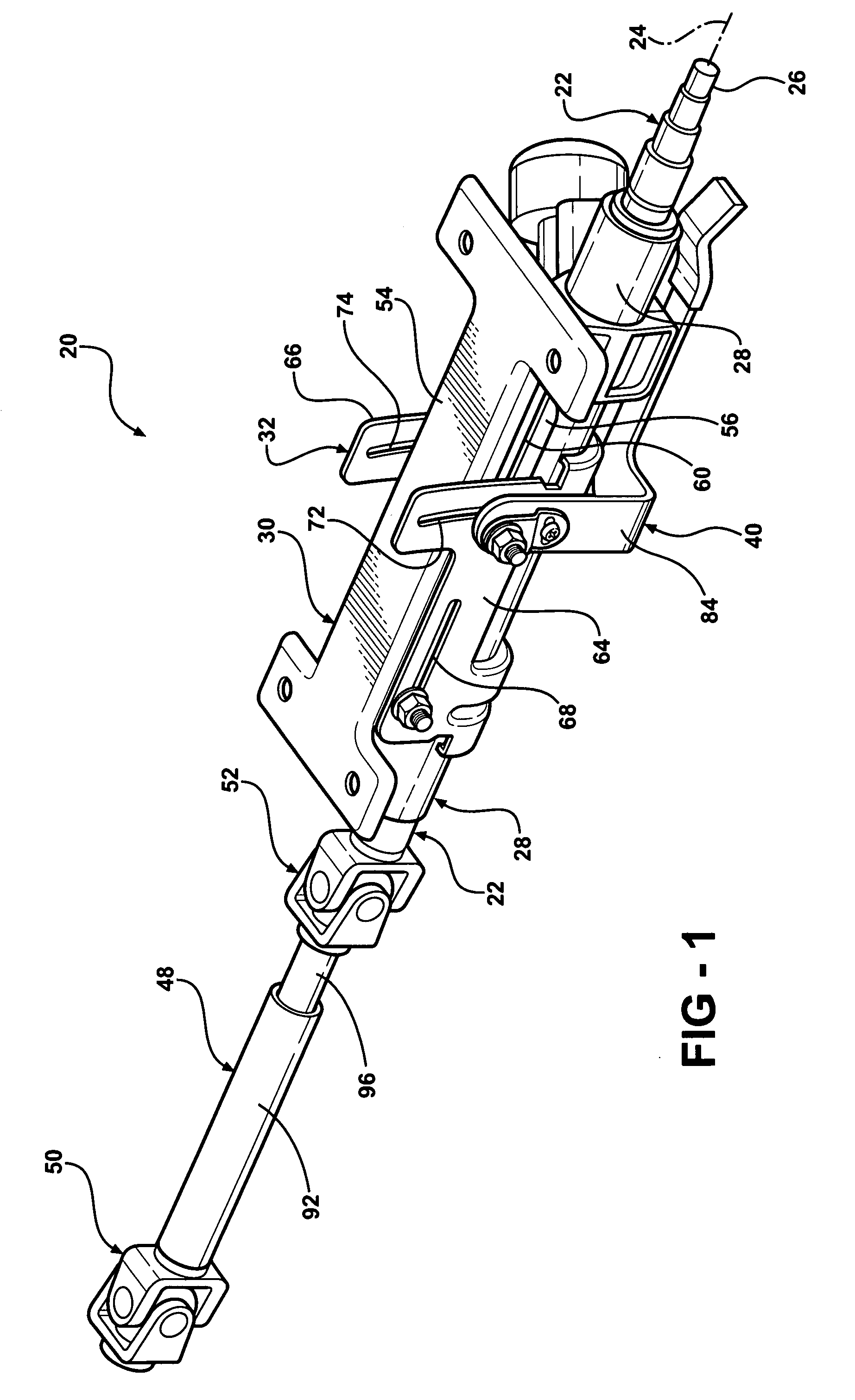Collapsible steering column assembly