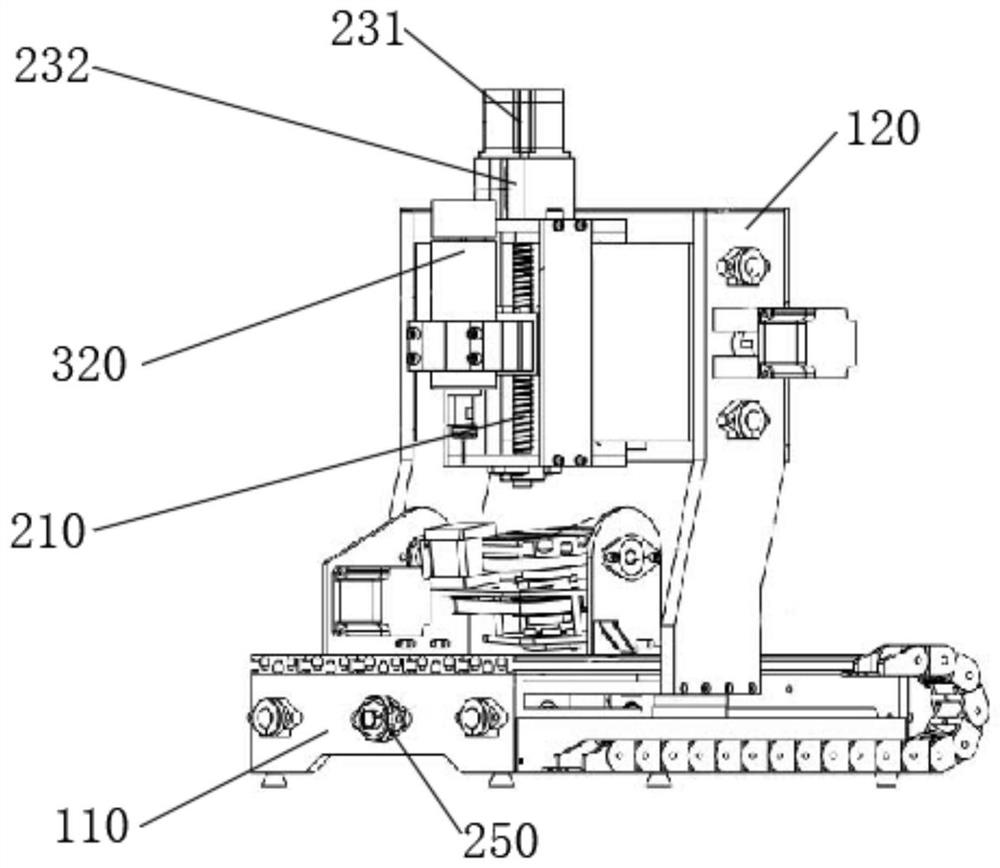 Teaching desktop type miniature five-axis linkage numerical control machine tool