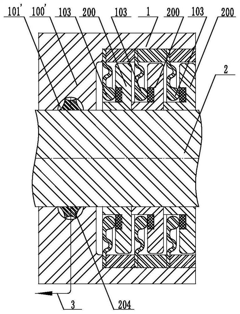 Rotating shaft composite seal containing annular spring piece clutch