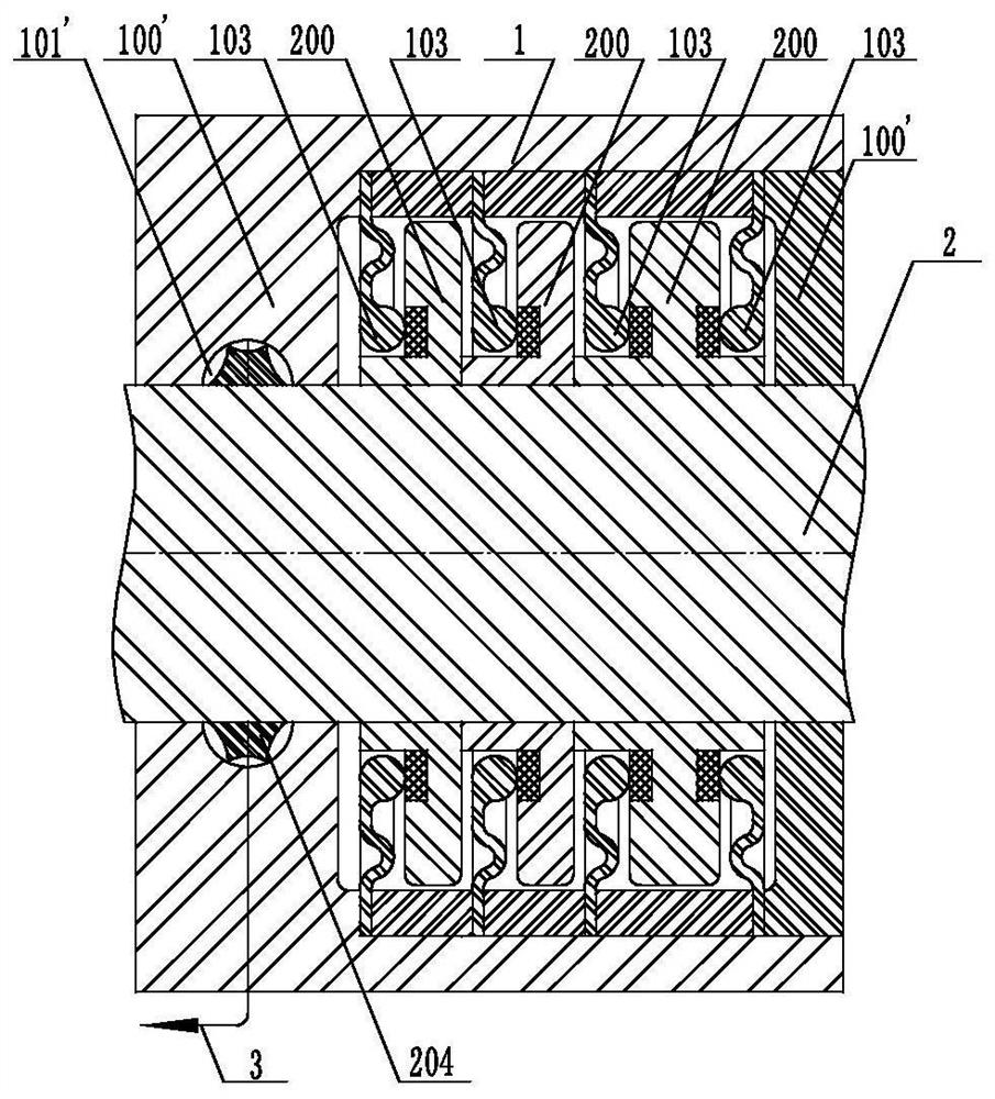 Rotating shaft composite seal containing annular spring piece clutch