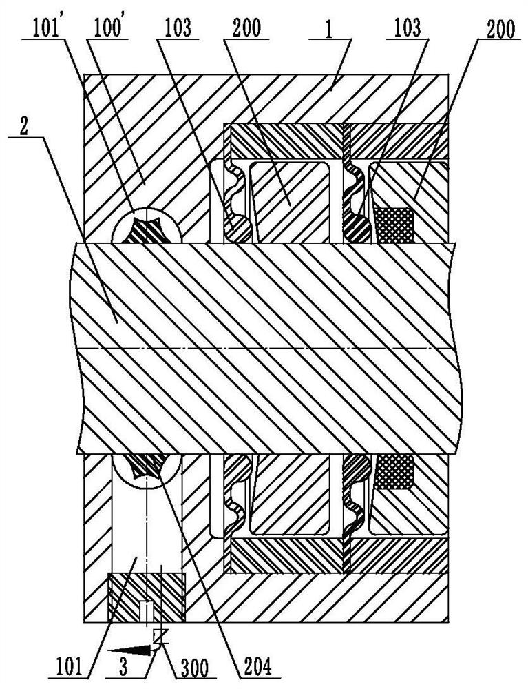 Rotating shaft composite seal containing annular spring piece clutch