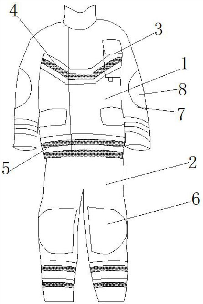 Flame-retardant protective clothing for firemen