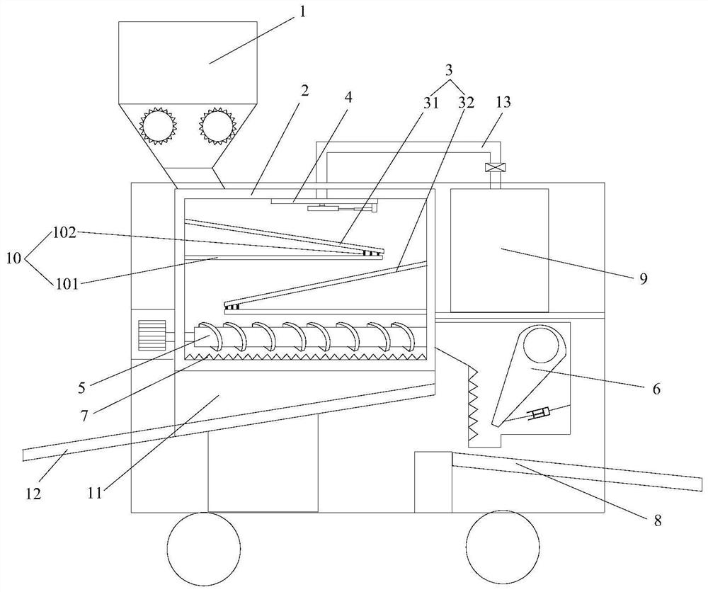 A device for treating construction waste in civil engineering